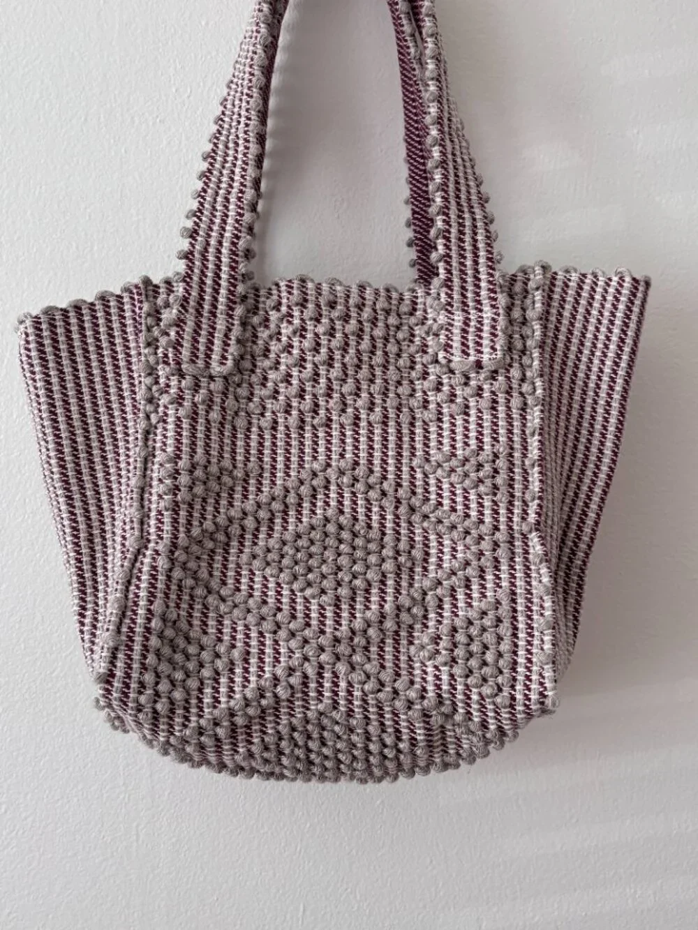 Antonello Tedde Knotted Cotton & Linen Bag in Burgundy
